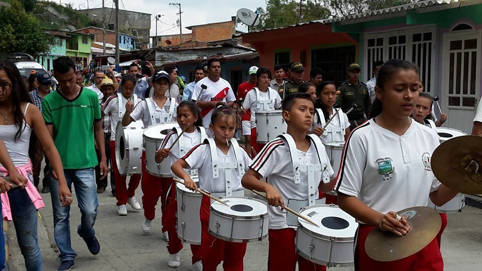 Students from the Alfonso López Pumarejo public school in La Victoria, Boyacá.