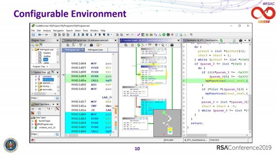 Ghidra, una herramienta de ingeniería inversa de código abierto.