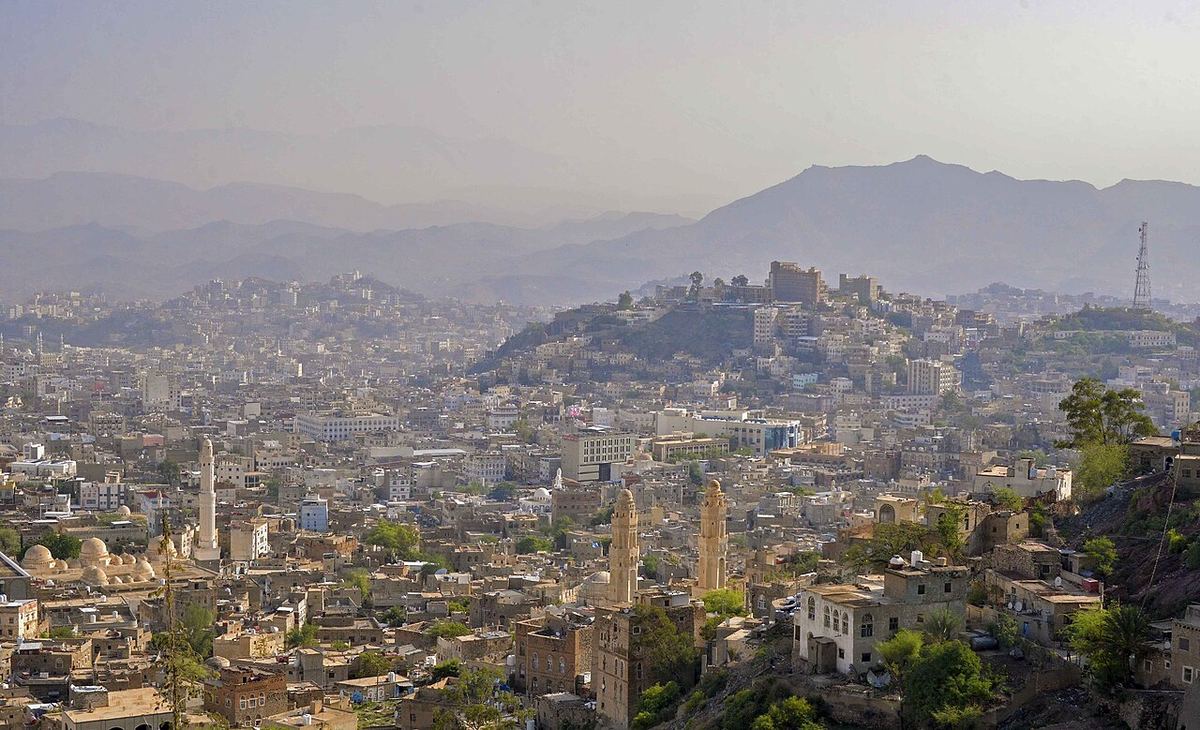 View of the city of Taiz, Yemen, in 2013, before the current siege.